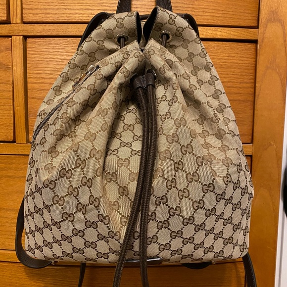 *AUTHENTIC* Gucci Logo Canvas Backpack - Picture 3 of 9